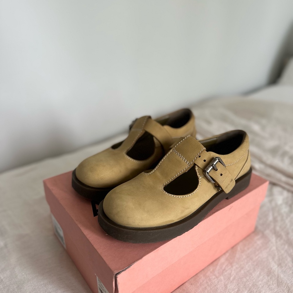 ACNE Khaki Beige Suede Flats with Rubber Sole - Picture 8 of 8
